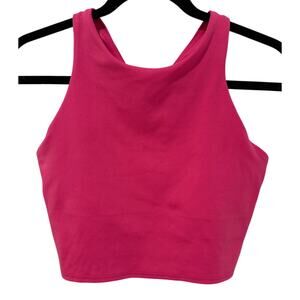NWOT Athleta Hot Pink Built-In Shelf Bra Halter Workout Yoga/Pilates Tank Top-S
